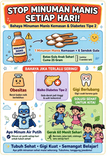 Stop dari sekarang kegemaran anak minum minuman manis kemasan