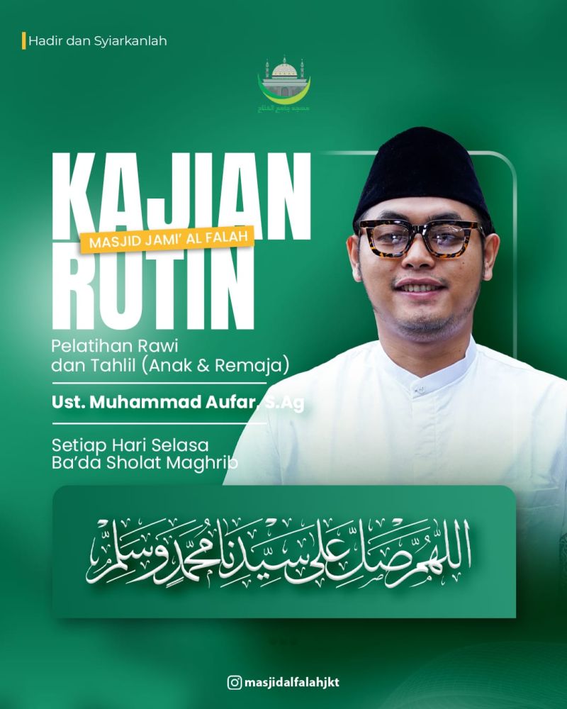Jadwal Taklim Mingguan Masjid Jami Al-Falah