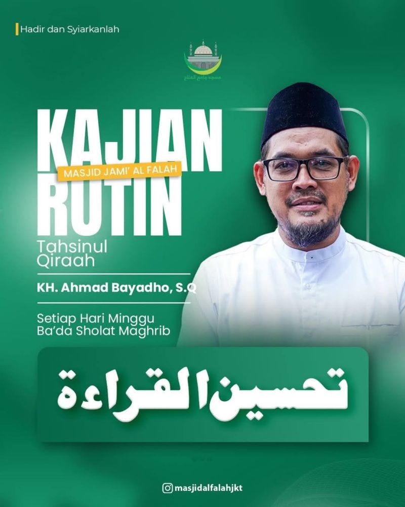 Jadwal Taklim Mingguan Masjid Jami Al-Falah